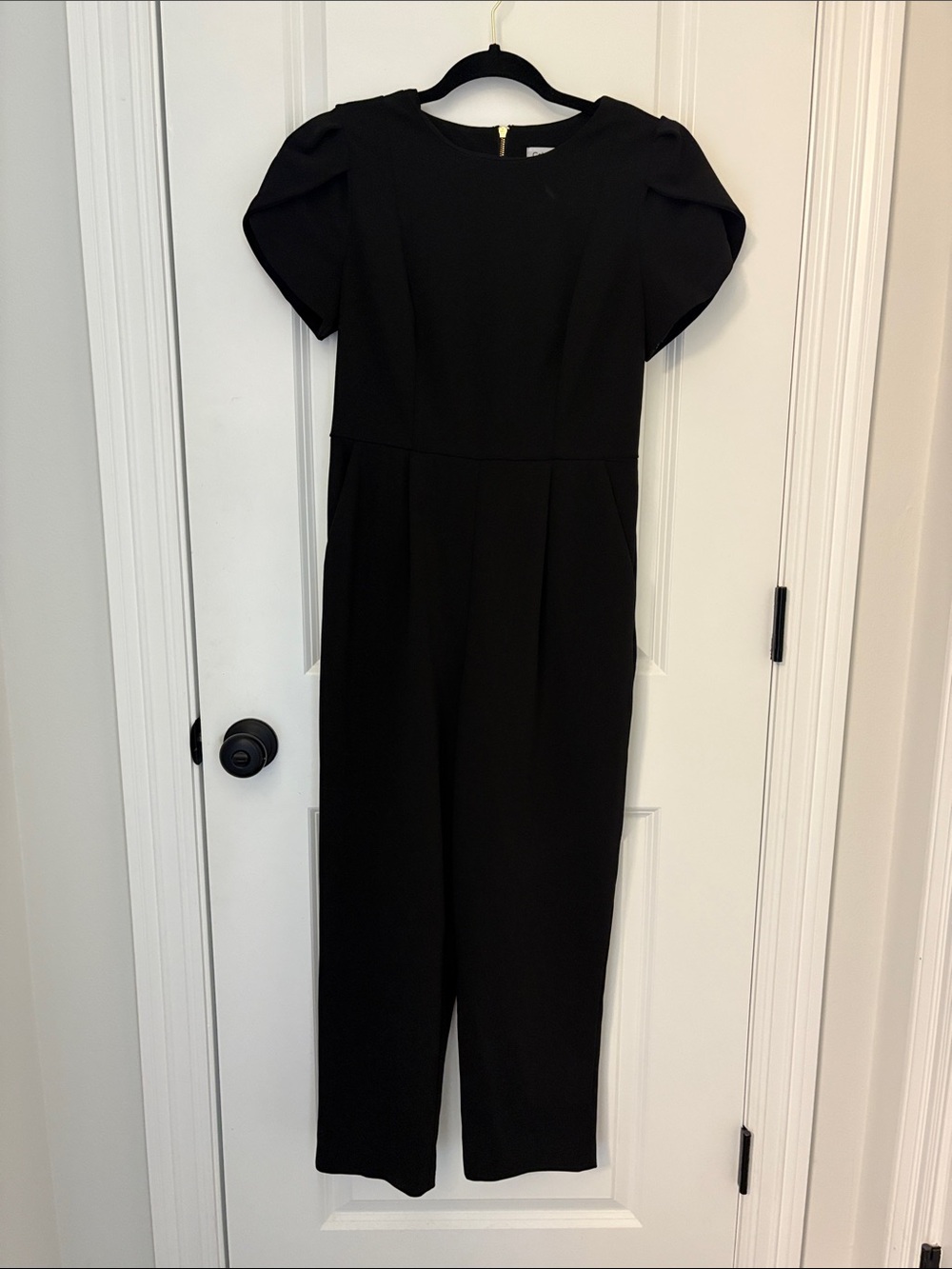 Calvin Klein Black Short-Sleeve Tailored Jumpsuit